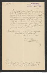 k.k. naturhistorisches Hofmuseum, Intendanzakten 1885-1896 (Hauer), Aktenzahl Z.155/1894, Seite 1